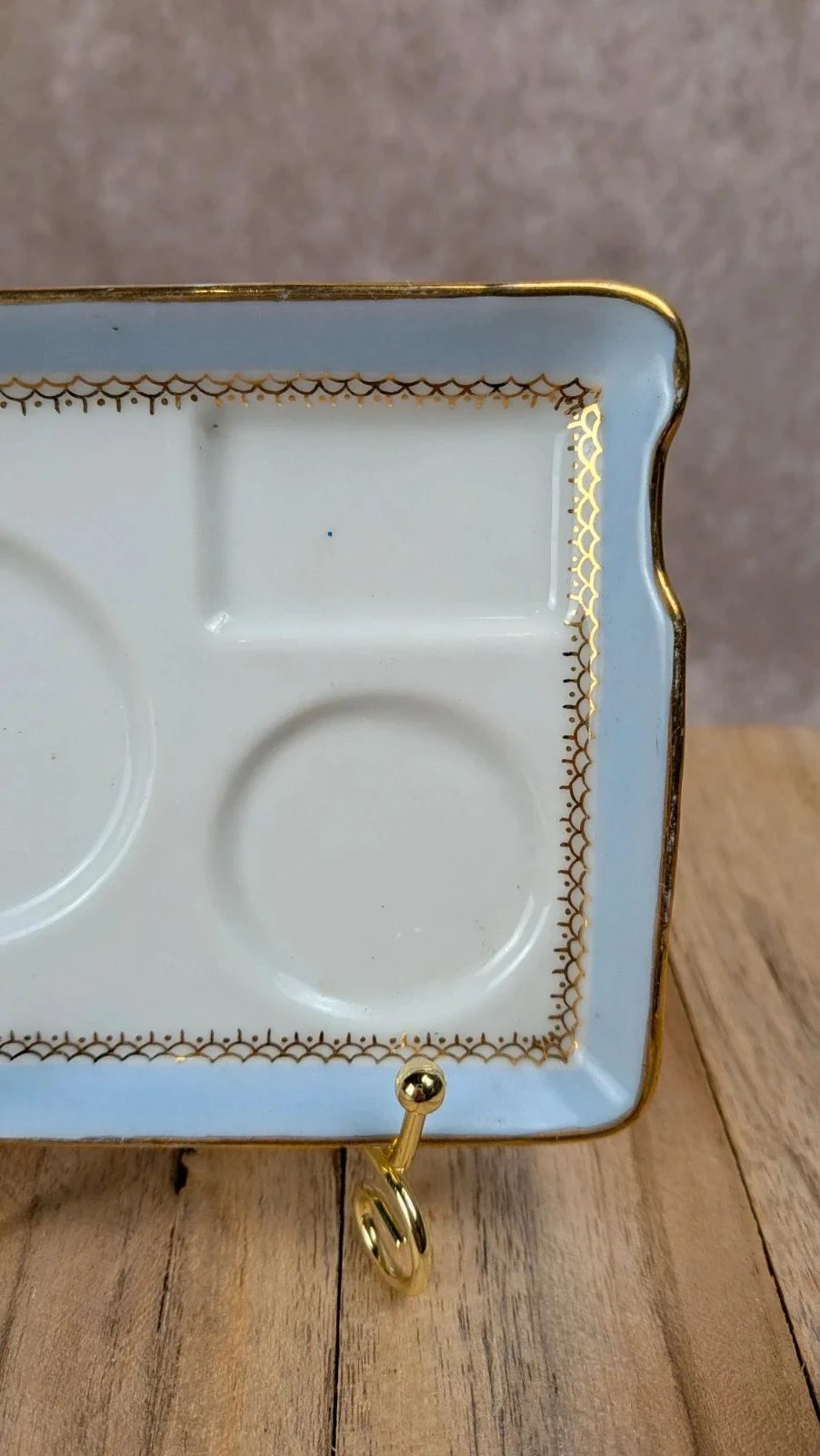 Petit plateau à thé en porcelaine de Limoges – décoré main H. Jourdain – photo 4
